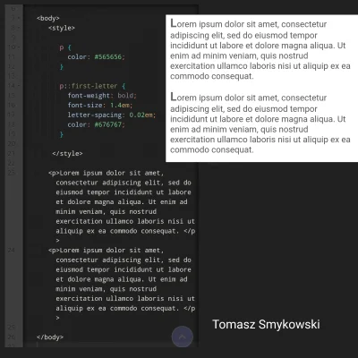 tomaszs - Czy wiesz, że możesz ostylować pierwsza literę tekstu za pomocą selektora C...