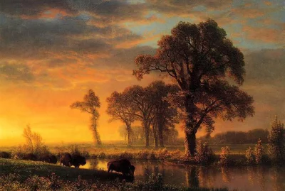 GARN - #sztuka #art #grafika #malarstwo autor: Albert Bierstadt, Western Kansas, (187...
