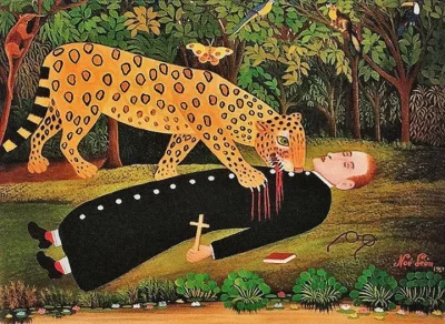 kaosha - #sztuka #art #obrazy #malarstwo
Noé León
Misjonarz zjadany przez jaguara
...