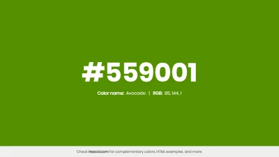 mk27x - Kolor heksadecymalny na dziś:

 #559001 Avocado Hex Color - na stronie znaj...