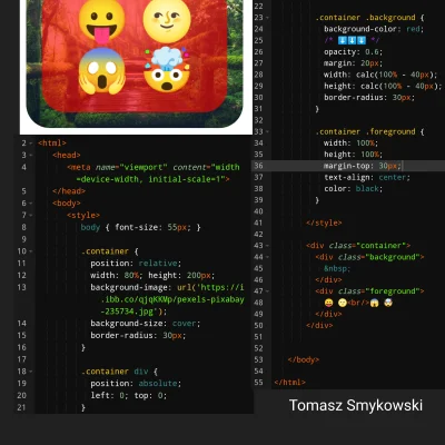 tomaszs - Czy wiesz, że dzięki CSS możesz stworzyć przezroczyste tło, które nie wpływ...