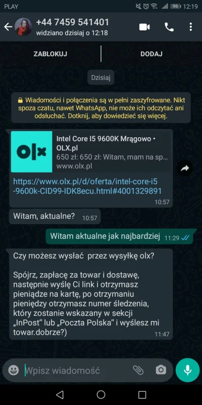 grubY_0936 - Nie można w spokoju sprzedać czegokolwiek na OLX, to jest dramat #oszuku...