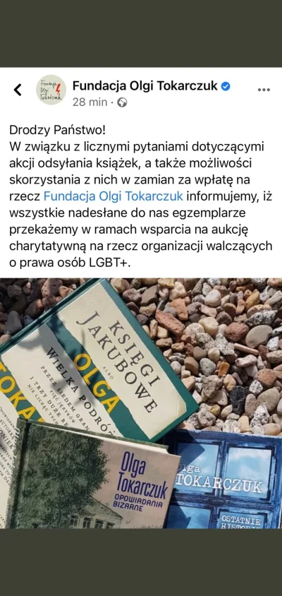 s.....s - Fundacja Olgi Tokarczuk koncertowo zaorała prawaków homofobów
Złoto!!

#bek...