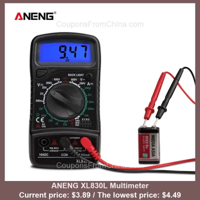 n____S - ANENG XL830L Multimeter
Cena: $3.89 (najniższa w historii: $4.49)
Koszt wy...