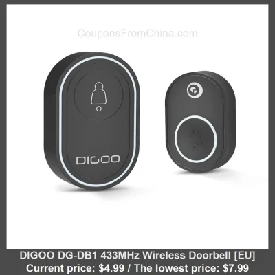 n____S - DIGOO DG-DB1 433MHz Wireless Doorbell [EU]
Cena: $4.99 (najniższa w histori...