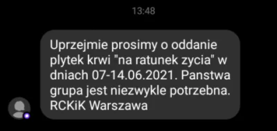 papiezowa_julka - Dostałem takiego smsa z rckik warszawa. Ktoś się jutro wybiera? Pyt...