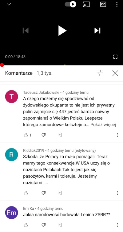 T.....y - Jak to jest, że oglądam różne materiały nt. Holocaustu, a antysemickie kome...