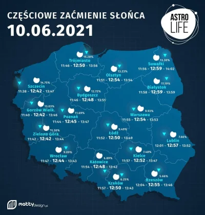 polock - Mirki, jutro częściowe zaćmienie słońca. Tu macie mapkę gdzie i o której będ...