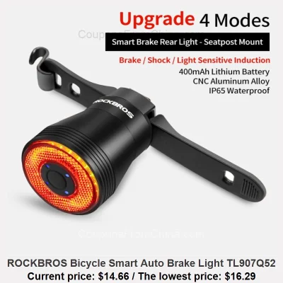 n____S - ROCKBROS Bicycle Smart Auto Brake Light TL907Q52
Cena: $14.66 (najniższa w ...