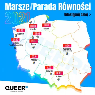 Tom_Ja - Niżej (niepełna) mapa pozostałych marszy równości w tym roku. Aktualne zbior...
