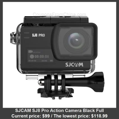 n____S - SJCAM SJ8 Pro Action Camera Black Full
Cena: $99.00 (najniższa w historii: ...