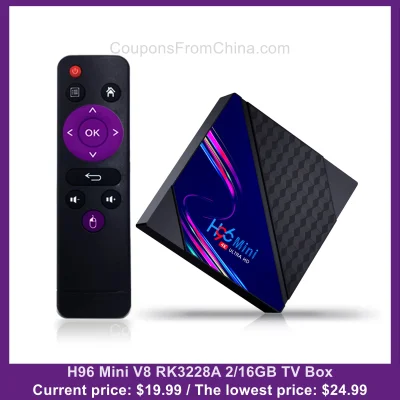 n____S - H96 Mini V8 RK3228A 2/16GB TV Box
Cena: $19.99 (najniższa w historii: $24.9...