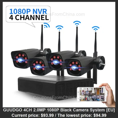 n____S - GUUDGO 4CH 2.0MP 1080P Black Camera System [EU]
Cena: $93.99 (najniższa w h...