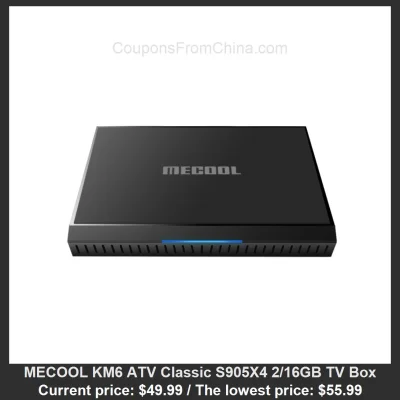 n____S - MECOOL KM6 ATV Classic S905X4 2/16GB TV Box
Cena: $49.99 (najniższa w histo...