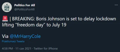 adamkpl - Boris Johnson zamierza przedłużyć #lockdown i przełożyć "dzień wolności" z ...
