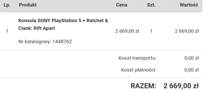 zeek - Właśnie zamówiłem ps5 za 2669pln z grą Ratchett.

https://www.pepper.pl/promoc...