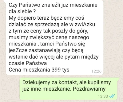 PowrotnikPolska - Cena w lutym tego roku 360 tys. zl. Bylismy bardzo zainteresowani, ...