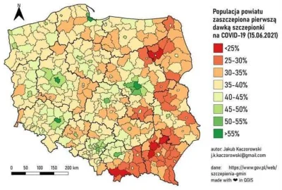 bigbook - Mapa populacji zaszczepionej w Polsce #szczepienia