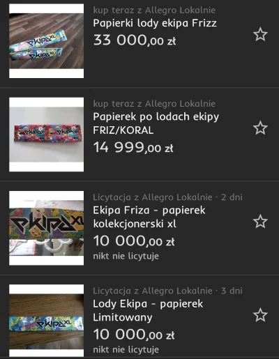 AZ-5 - Papierek po lodzie #ekipa - kilkanaście tysięcy zł.

Lód #ekipa (w papierku) -...