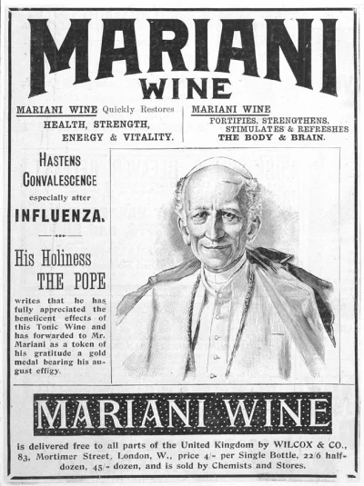 DickianGnostic - Wino Mariani. Alkoholowy napój zawierający kokainę był reklamowany p...