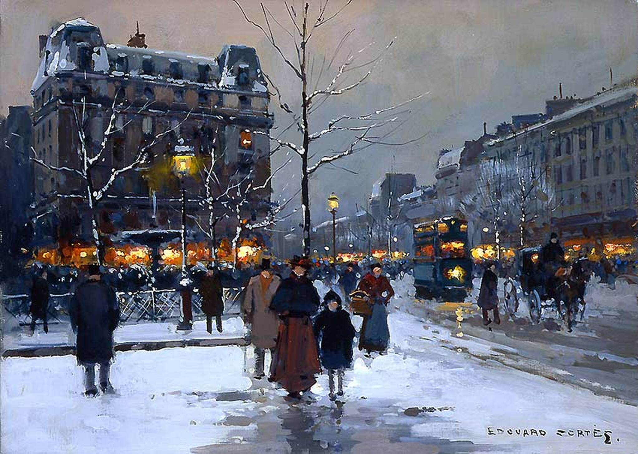 Антуан Бланшар зимний Париж ночь