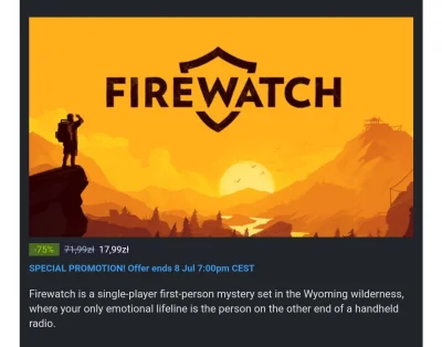 Felonious_Gru - miałem nic nie kupować tym razem 
#firewatch #steam