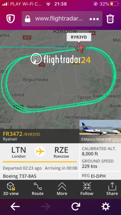 loyboy - #flightradar24 #aircraftboners #samoloty #rzeszow
5 okrążenie i nadal nie l...