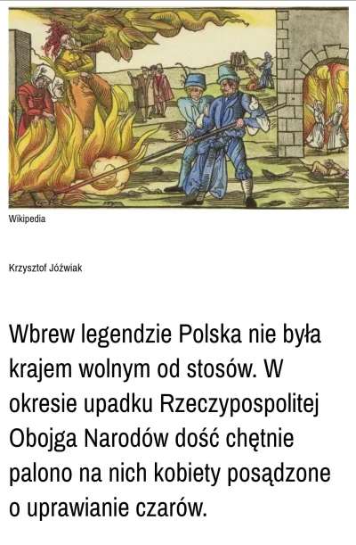 movsd - W Polsce spalono na stosach wiele "czarownic". Warto o tym pamiętać gdy panow...