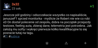 Najmilszy_Maf1oso - Panie @3x32 cały tag #f1 i #kubica czeka na odszczekanie i przepr...