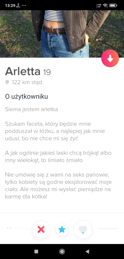 D.....0 - Pieroga ci nie dam, ale możesz płacić na moje kotki! 

#tinder #przegryw ...