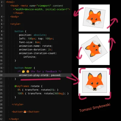tomaszs - Czy wiesz, że możesz zatrzymać animację lisa za pomocą jednej właściwości C...