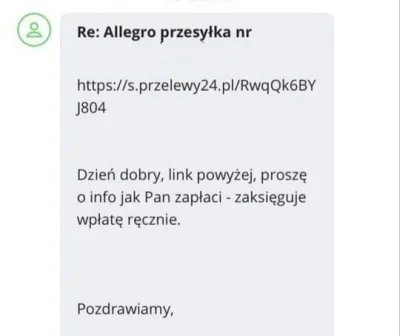 Toudi92 - Cześć Mirki. Czy ten link faktycznie przekierowuje do strony przelewy24 czy...