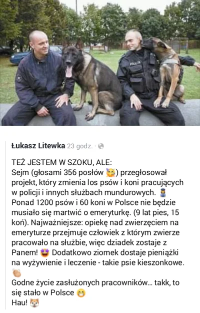 ziumbalapl - W Sejmie głosowano nad projektem, poprawi los policyjnych psów i koni. J...