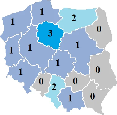 Daymare - Liczba sieci tramwajowych w poszczególnych województwach
#polska #tramwaje...