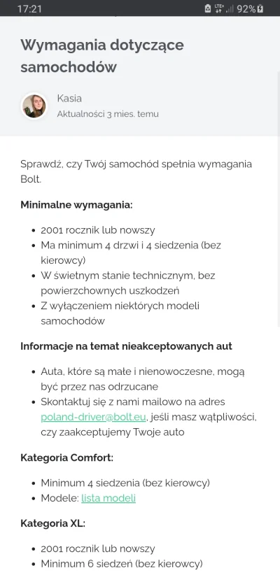 LIBED - @LSkiper: Co do wieku aut np. W Krakowie uber i bolt oraz fn dopuszcza 2001 r...