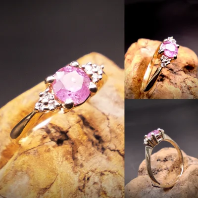 darkinvaider - Witam.. oto pierścionek dla Mireczka- różowy szafir i Diamenty. Złoto ...