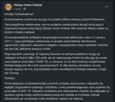maciekawski - #olsztyngreenfestival oficjalnie wprowadził segregację ludzi. Ja #!$%@?...