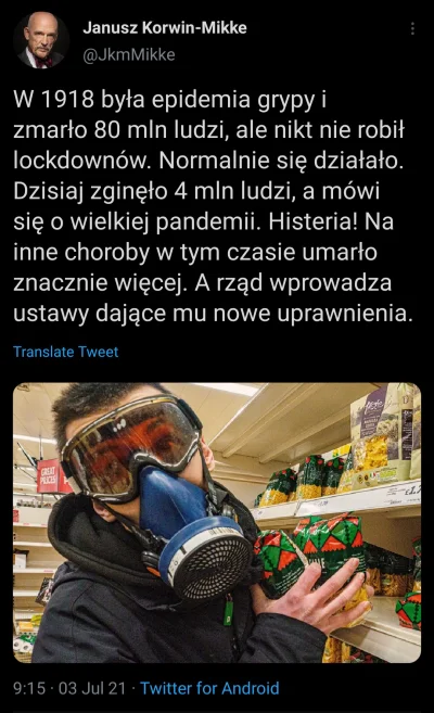 prawarekasorosa - Zgadzam się z Korwinem. Gdyby nie lockdowny to zmarłoby o wiele wię...