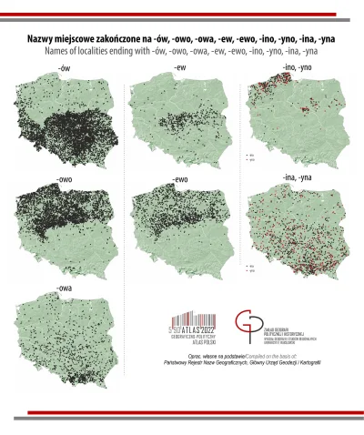 JoeShmoe - Najpopularniejsze zakończenia nazw miejscowości w Polsce z oznaczeniami wy...