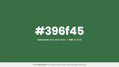 mk27x - Kolor heksadecymalny na dziś:

 #396f45 Deep Moss Green Hex Color - na stro...