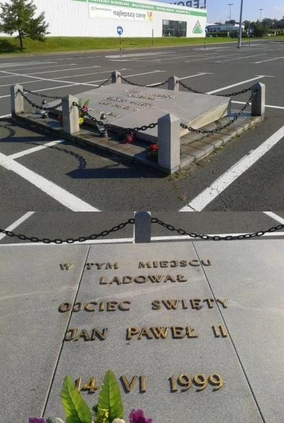 kepulg - Dobrze, że nie np. pomnik centralnie na parkingu, gdzie wylądował śmigłowiec...