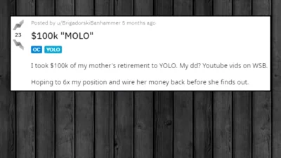 CzulyTomasz - @Amebcio to już nawet nie YOLO, tylko jak zabrał matce hajs, to MOLO ( ...
