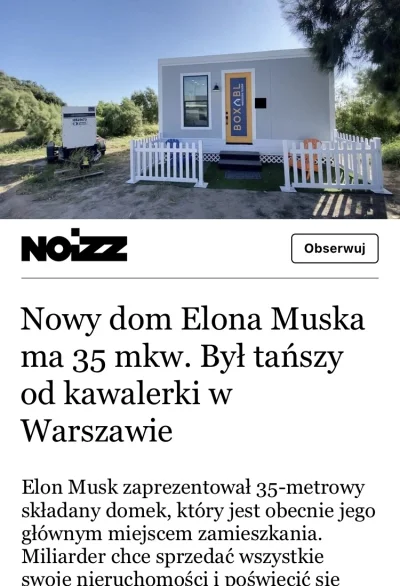 KromkaMistrz - A Wy co? Dalej 70-80m2 za 1 mln zł? Bierzcie przykład z Elona. #nieruc...