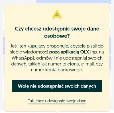 Lilac - Po co takie ostrzeżenie na #olx co ktoś może zrobić z moim numerem konta bank...