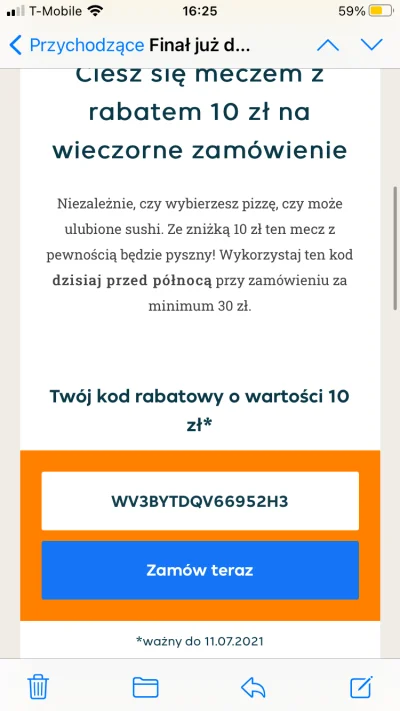 tomaszek1161 - Dostałem na maila. Dzisiaj do północy ważny. Ja siedzę na wsi to mi si...