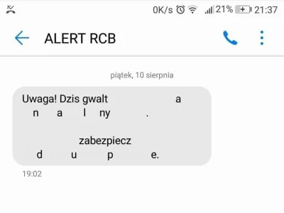 wojtekbezportek - #alertrcb #pogoda #burza #poznan

Też dostaliście ostrzeżenie od rc...