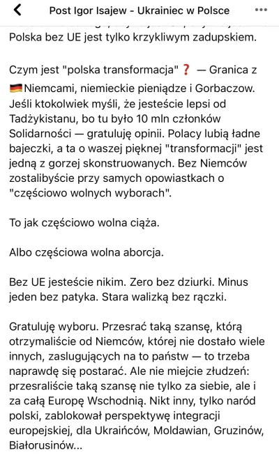 eternos15 - Jakkolwiek Polska bez UE jest w doopie to porównywanie nas do Tadżykistan...