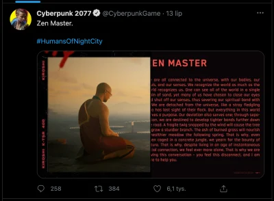t.....i - #cyberpunk2077 

Wygląda na to, że startuje nowa kampania na Twitterze: #...