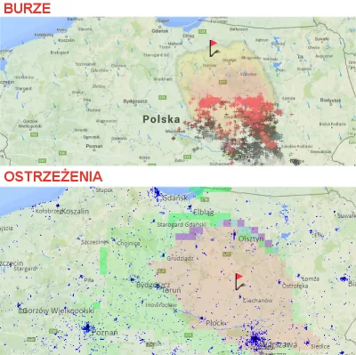 mathmed - Klaster burzowy zaczyna się lepiej organizować i zmierza na NW. Antistorm p...