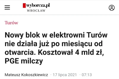 jaroty - Nowy, wybudowany za ponad 4 mld zł blok energetyczny w Turowie został wyłącz...